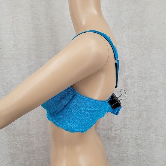 Victoria's Secret Unlined Demi Blue Lace Underwire Bra Women's 38D - Picture 6 of 16